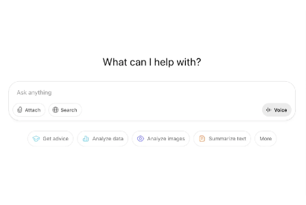 ChatGPT interface with a chat input