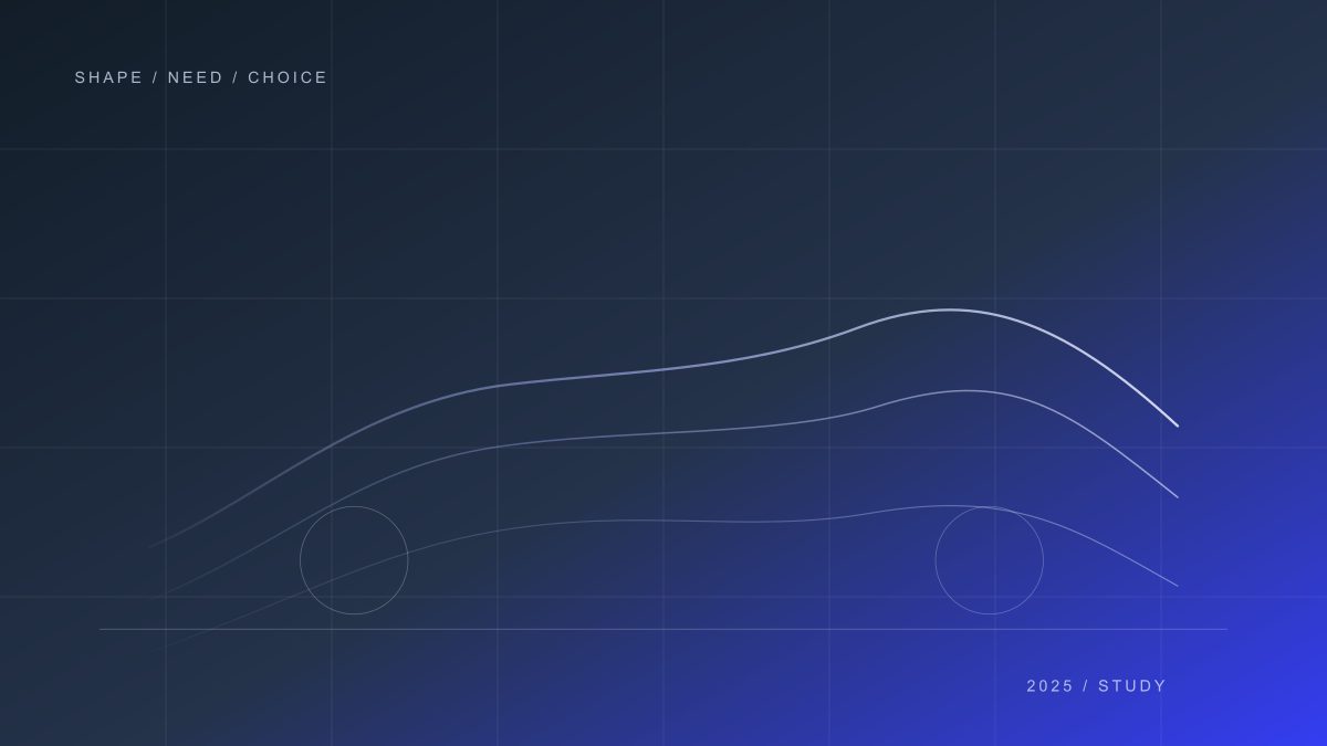 Abstract contour lines exploring different vehicle proportions