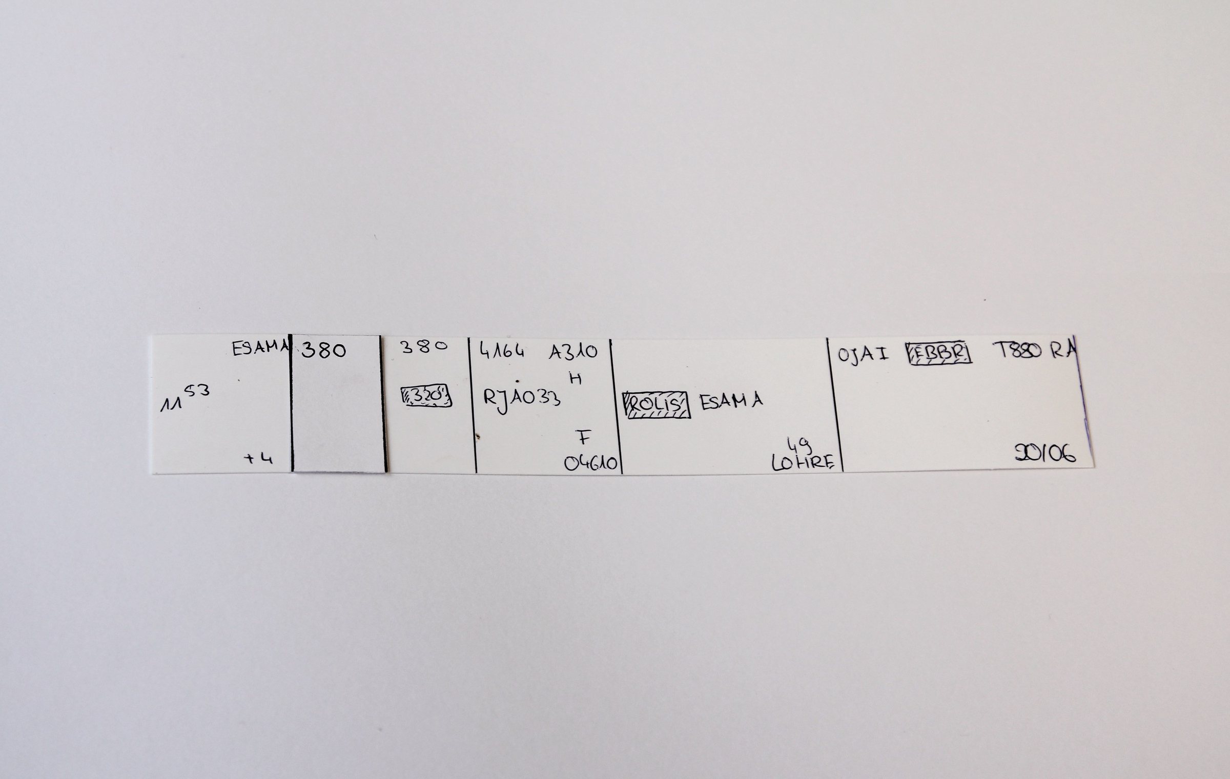 Paper prototype testing the gesture for changing a value on a control strip